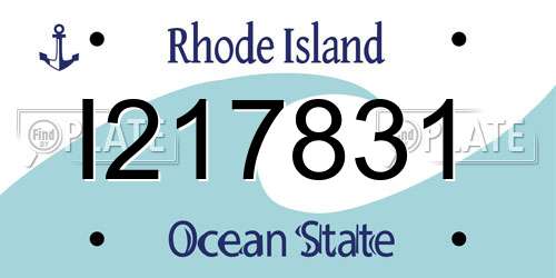 I217831 Rhode Island License Plate
