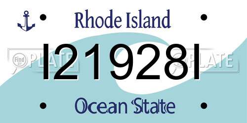 I21928I Rhode Island License Plate