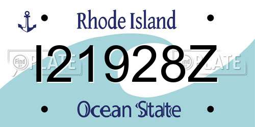 I21928Z Rhode Island License Plate