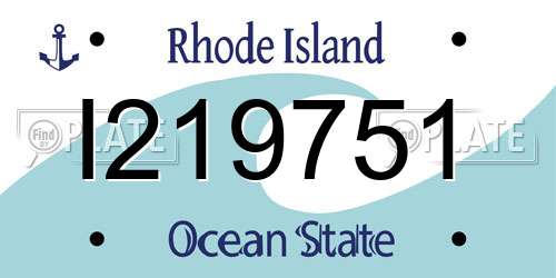 I219751 Rhode Island License Plate