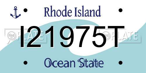 I21975T Rhode Island License Plate
