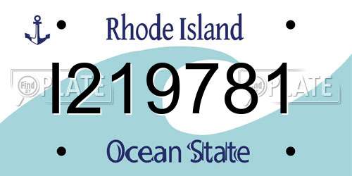 I219781 Rhode Island License Plate
