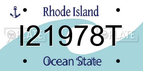 I21978T Rhode Island License Plate