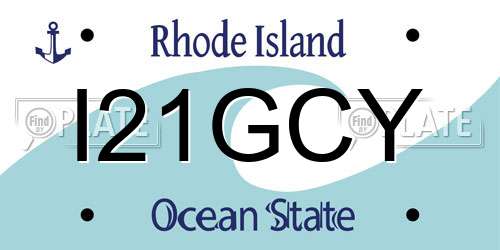 I21GCY Rhode Island License Plate