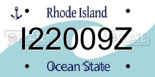 I22009Z Rhode Island License Plate
