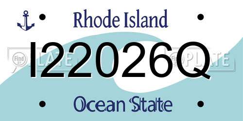I22026Q Rhode Island License Plate