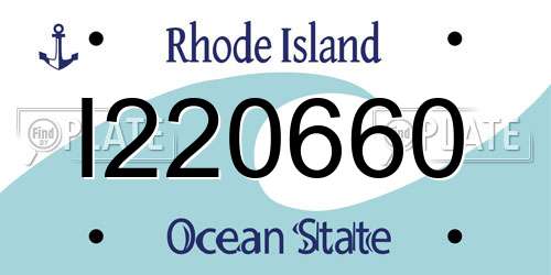 I220660 Rhode Island License Plate