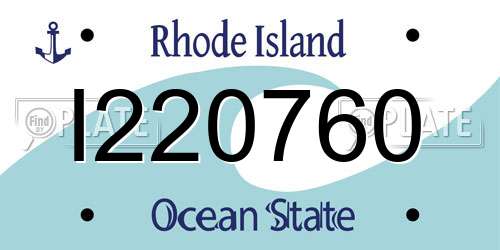 I220760 Rhode Island License Plate