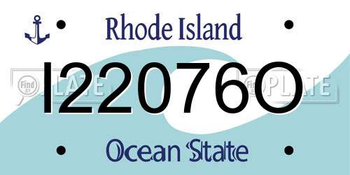 I22076O Rhode Island License Plate