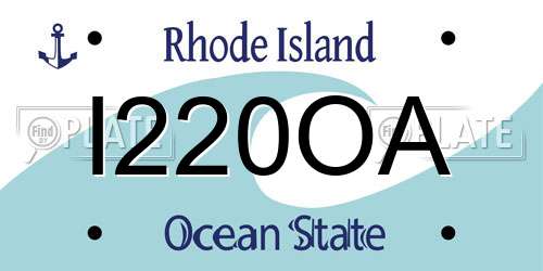 I220OA Rhode Island License Plate