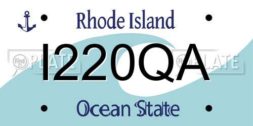 I220QA Rhode Island License Plate