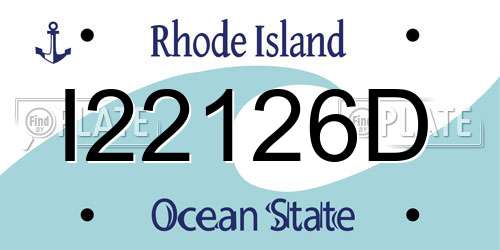 I22126D Rhode Island License Plate