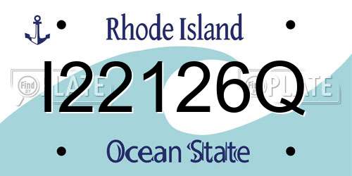 I22126Q Rhode Island License Plate