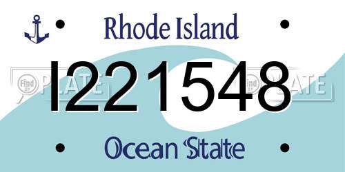 I221548 Rhode Island License Plate