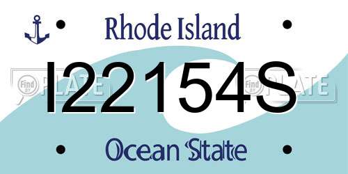 I22154S Rhode Island License Plate