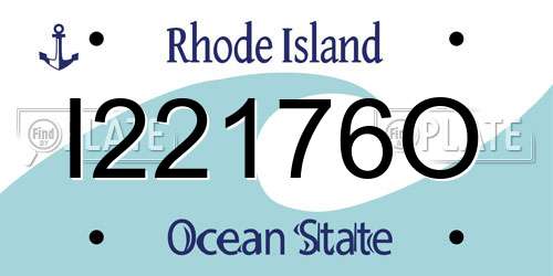 I22176O Rhode Island License Plate