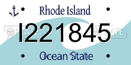 I221845 Rhode Island License Plate