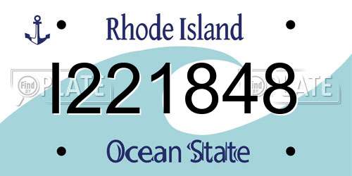 I221848 Rhode Island License Plate