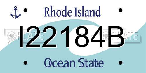 I22184B Rhode Island License Plate