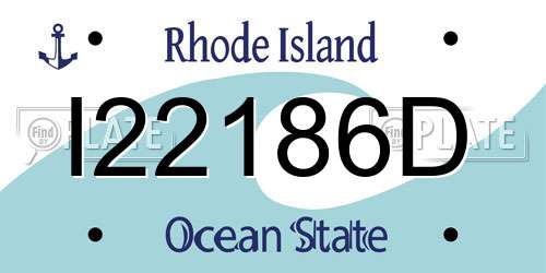 I22186D Rhode Island License Plate