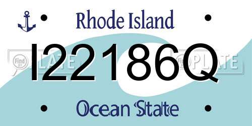 I22186Q Rhode Island License Plate