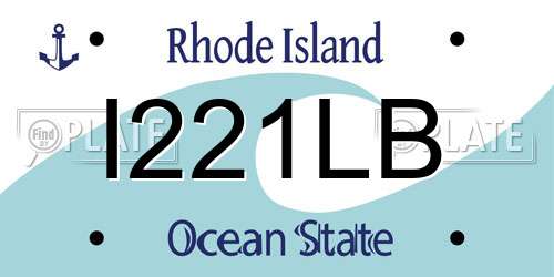 I221LB Rhode Island License Plate