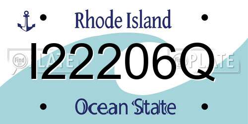 I22206Q Rhode Island License Plate