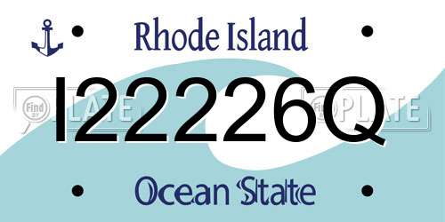 I22226Q Rhode Island License Plate