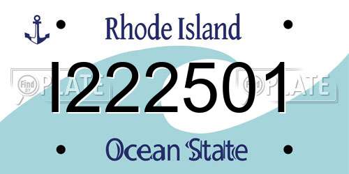 I222501 Rhode Island License Plate