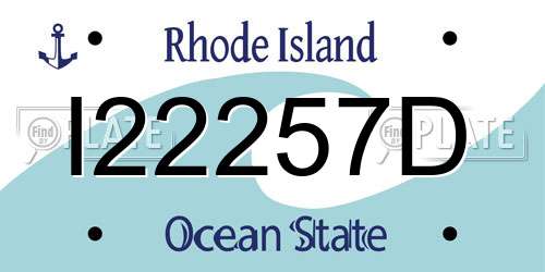 I22257D Rhode Island License Plate