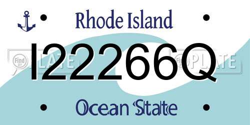 I22266Q Rhode Island License Plate