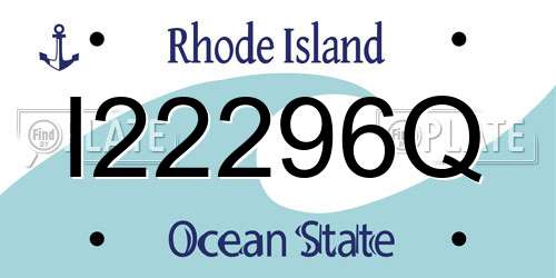 I22296Q Rhode Island License Plate