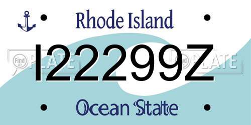I22299Z Rhode Island License Plate