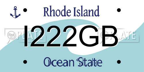 I222GB Rhode Island License Plate