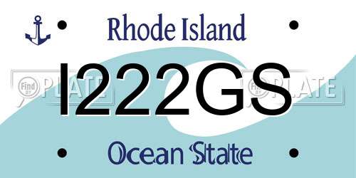 I222GS Rhode Island License Plate