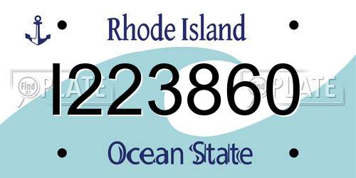 I223860 Rhode Island License Plate