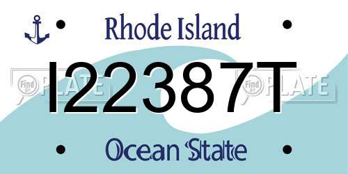 I22387T Rhode Island License Plate