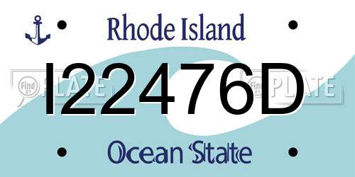 I22476D Rhode Island License Plate