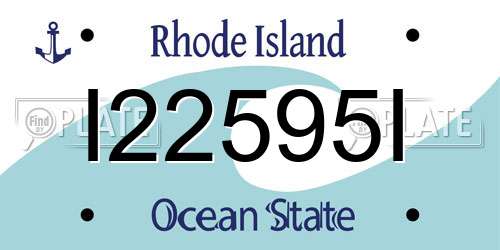 I22595I Rhode Island License Plate