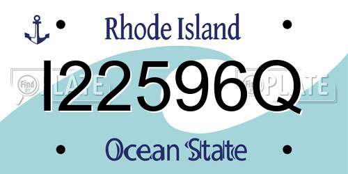 I22596Q Rhode Island License Plate