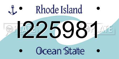 I225981 Rhode Island License Plate