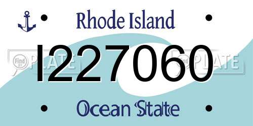 I227060 Rhode Island License Plate