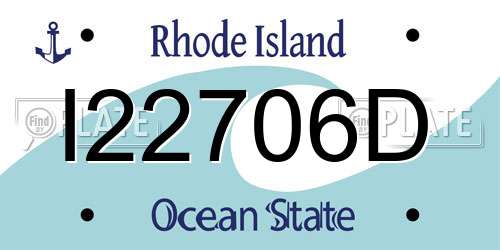 I22706D Rhode Island License Plate