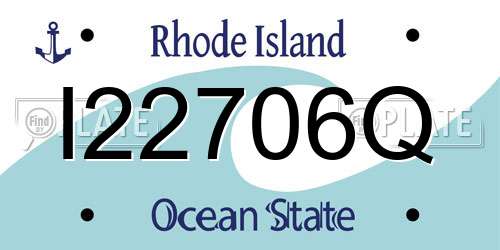 I22706Q Rhode Island License Plate