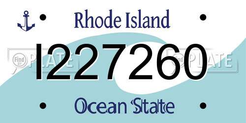 I227260 Rhode Island License Plate