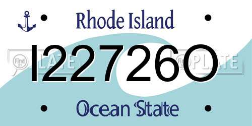 I22726O Rhode Island License Plate