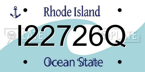 I22726Q Rhode Island License Plate