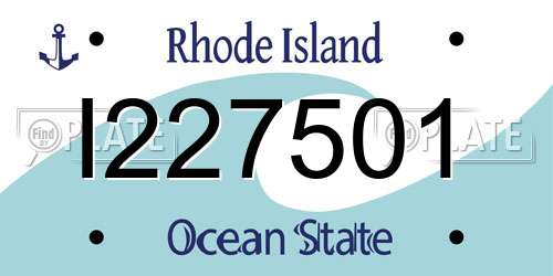 I227501 Rhode Island License Plate