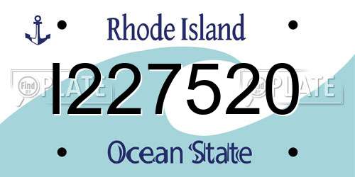 I227520 Rhode Island License Plate