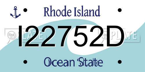 I22752D Rhode Island License Plate